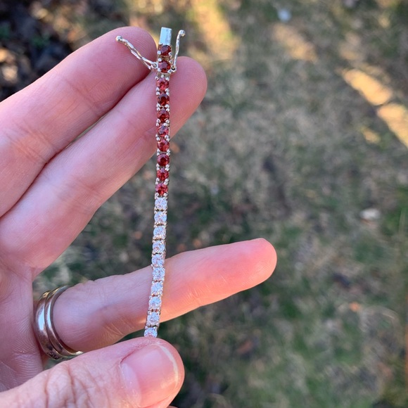 Sterling Silver Multi Colored Gemstone Bracelet - Picture 4 of 8